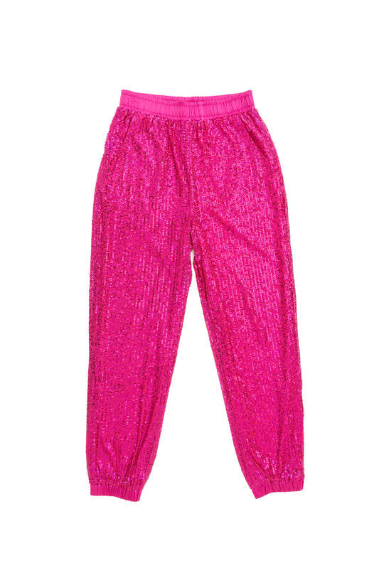 Fuchsia Sequin Joggers by JCJ