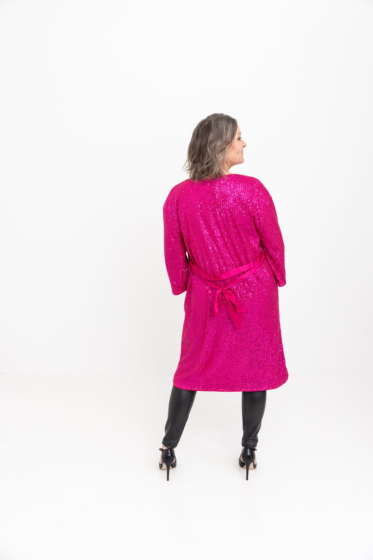Fuchsia Sequin Duster by JCJ