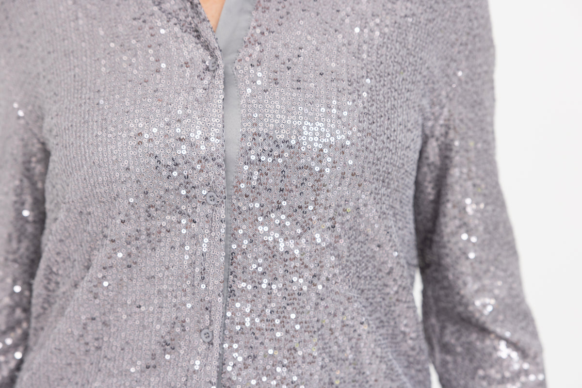 Silver Sequin Shacket by JCJ