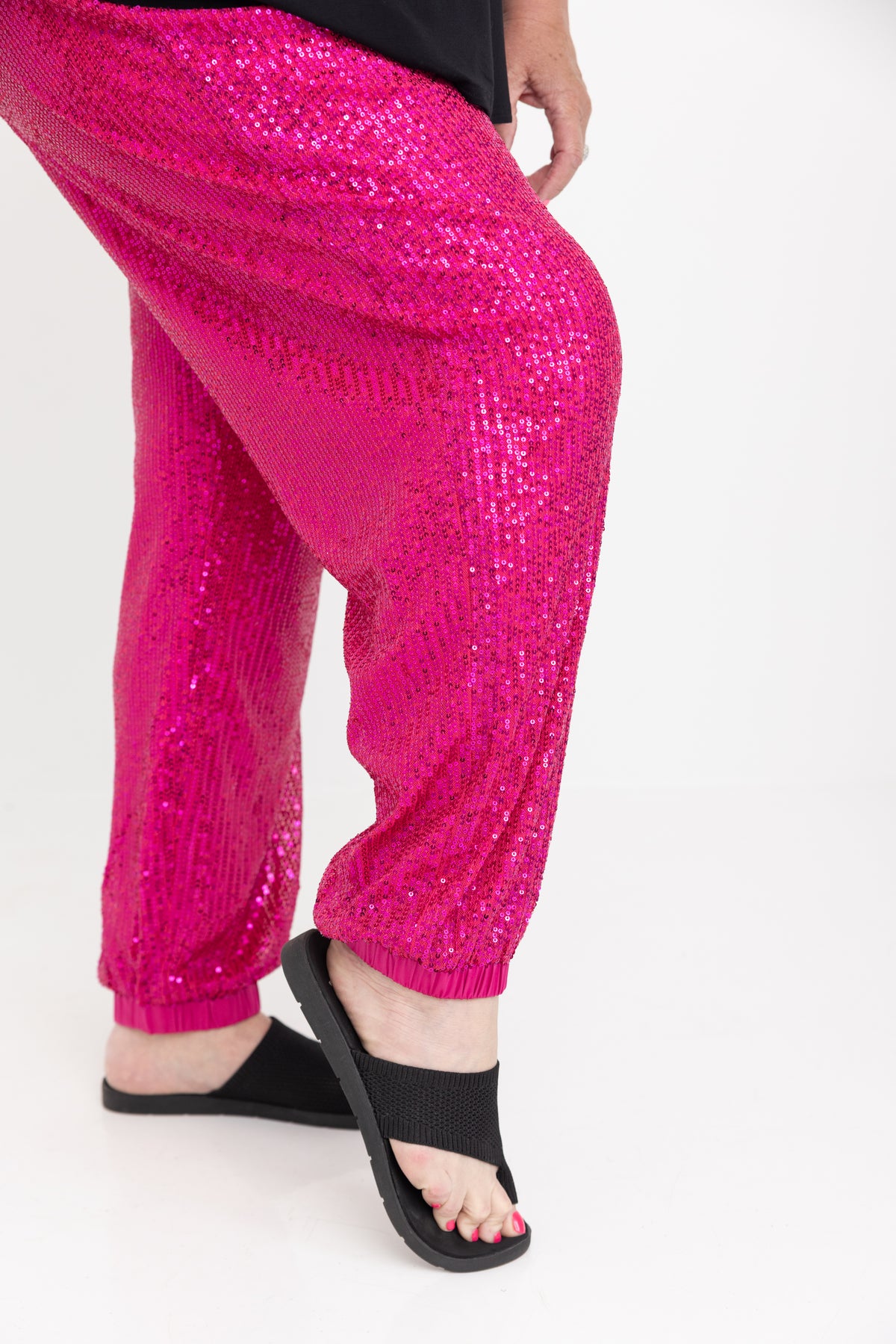Fuchsia Sequin Joggers by JCJ