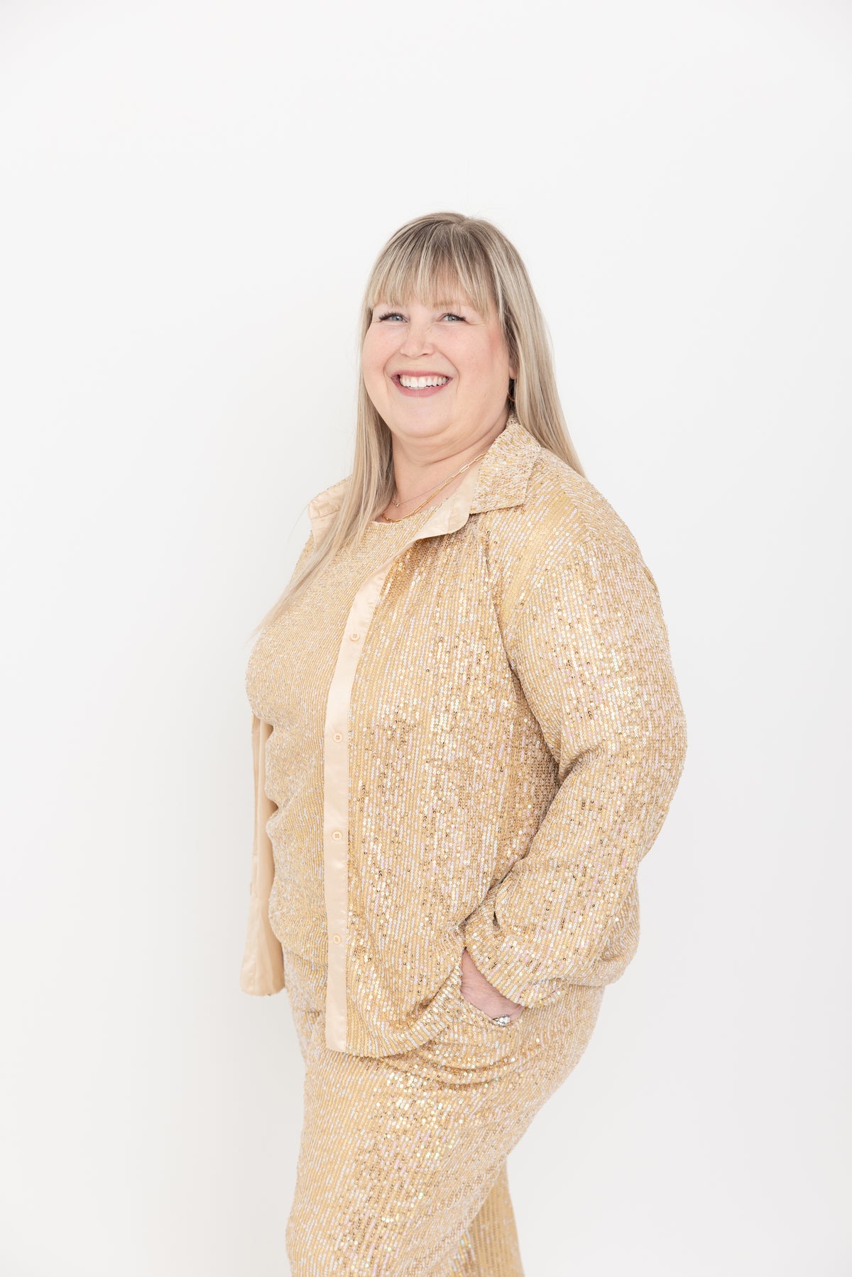Gold Sequin Shacket by JCJ