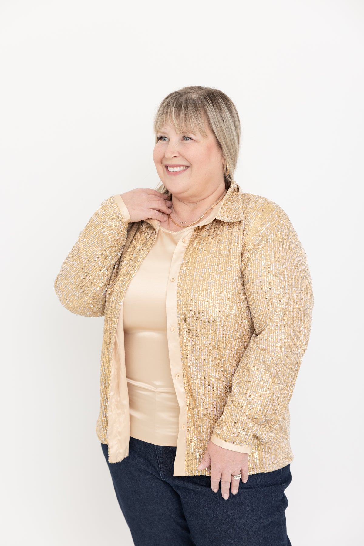 Gold Satin Tank by JCJ