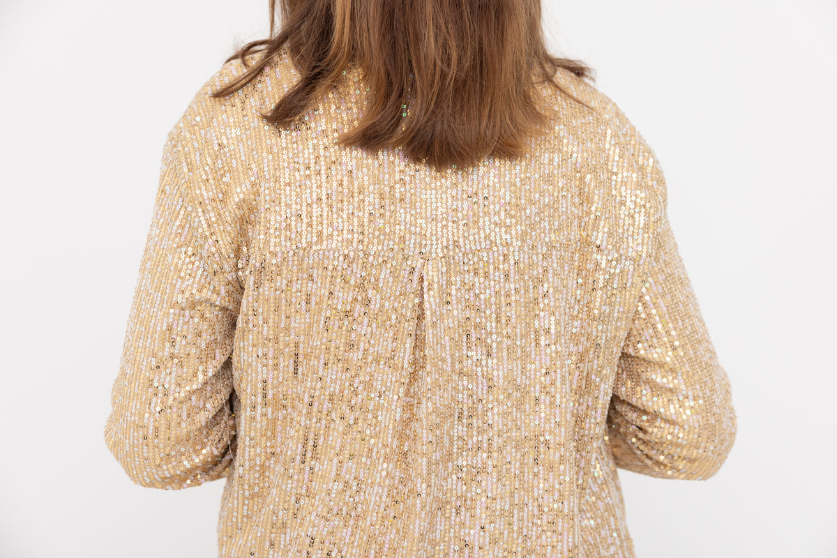 Gold Sequin Shacket by JCJ