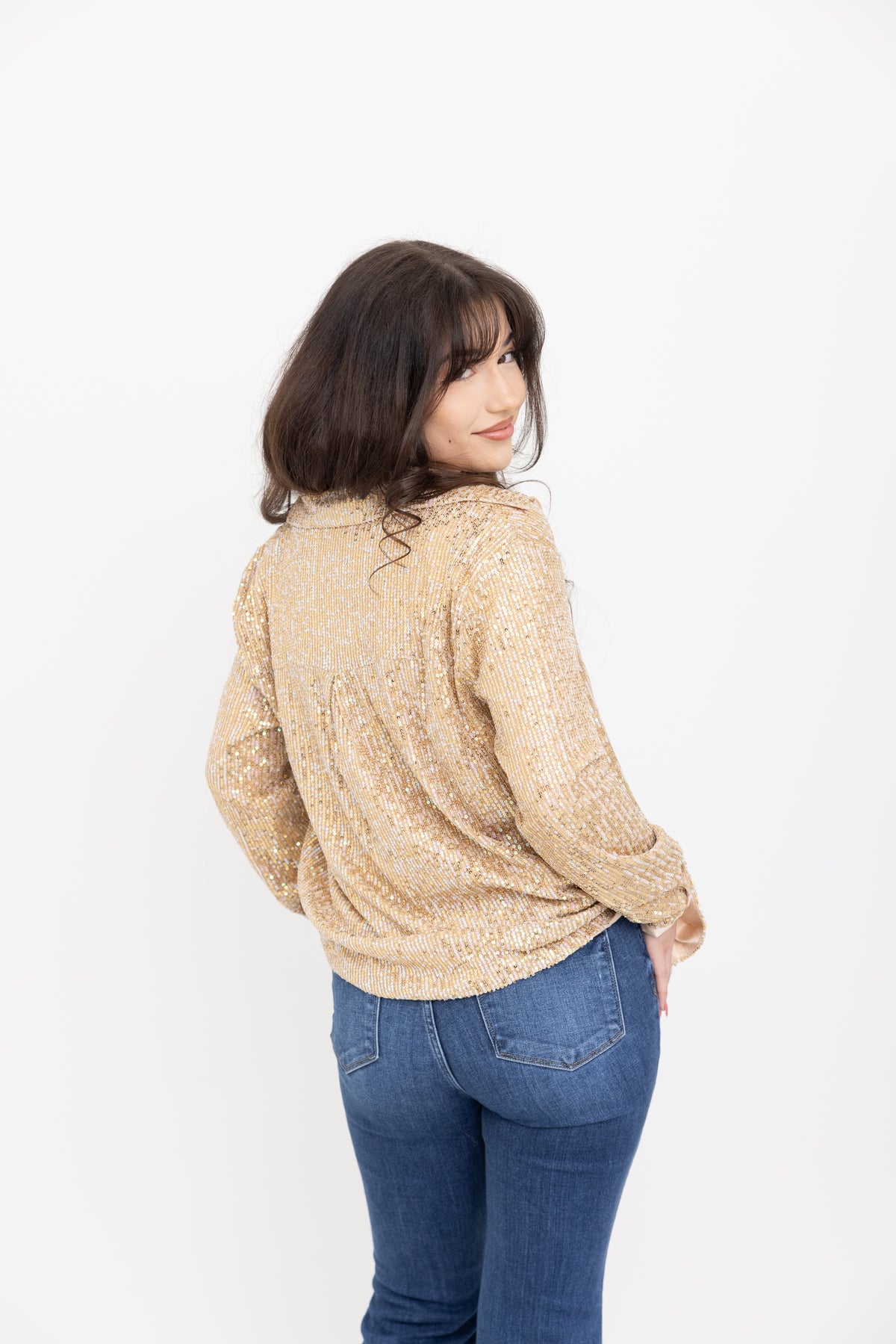 Gold Sequin Shacket by JCJ