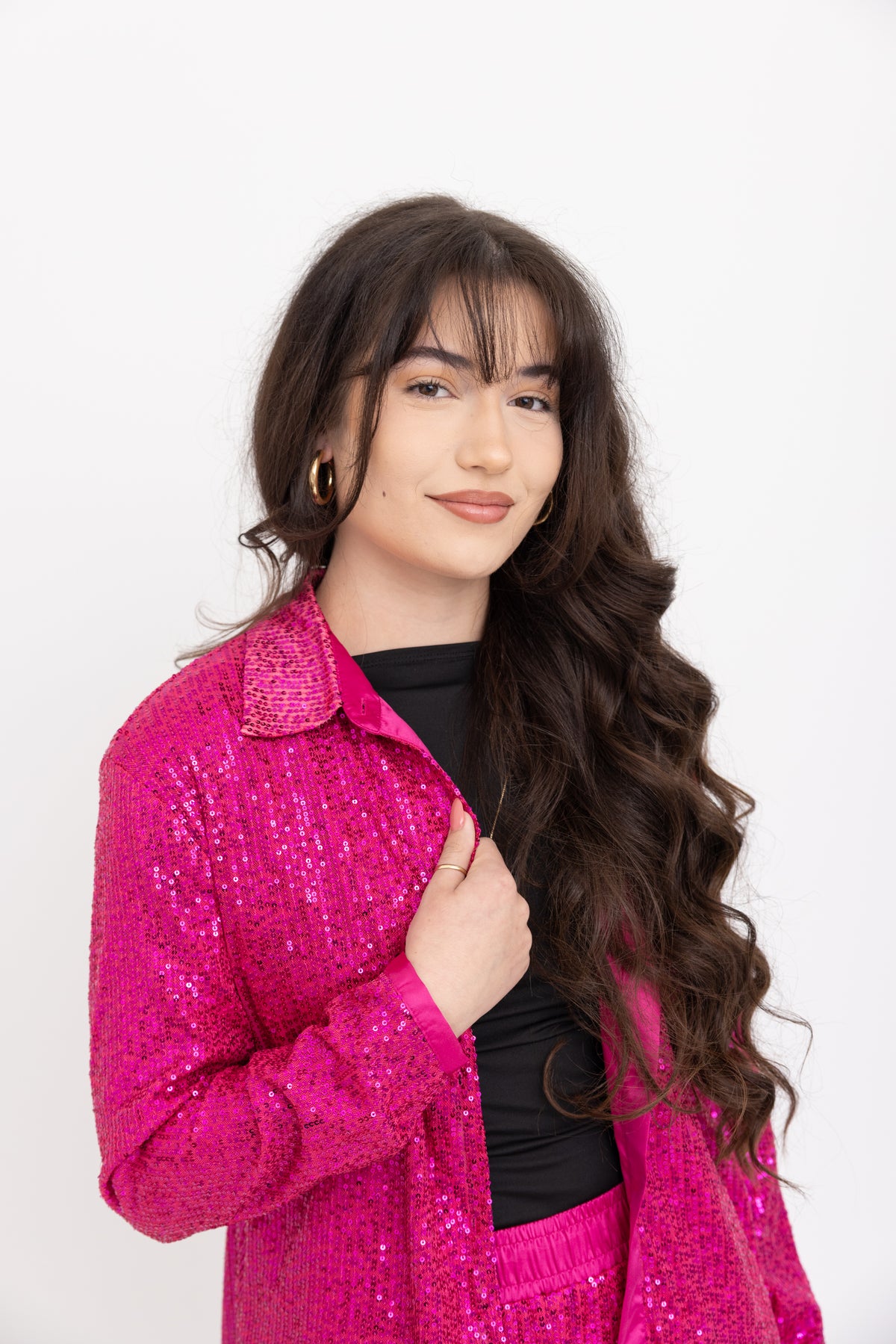 Fuchsia Sequin Shacket by JCJ