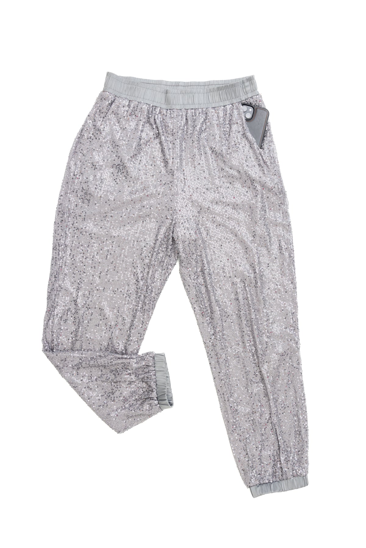 Silver Sequin Joggers by JCJ