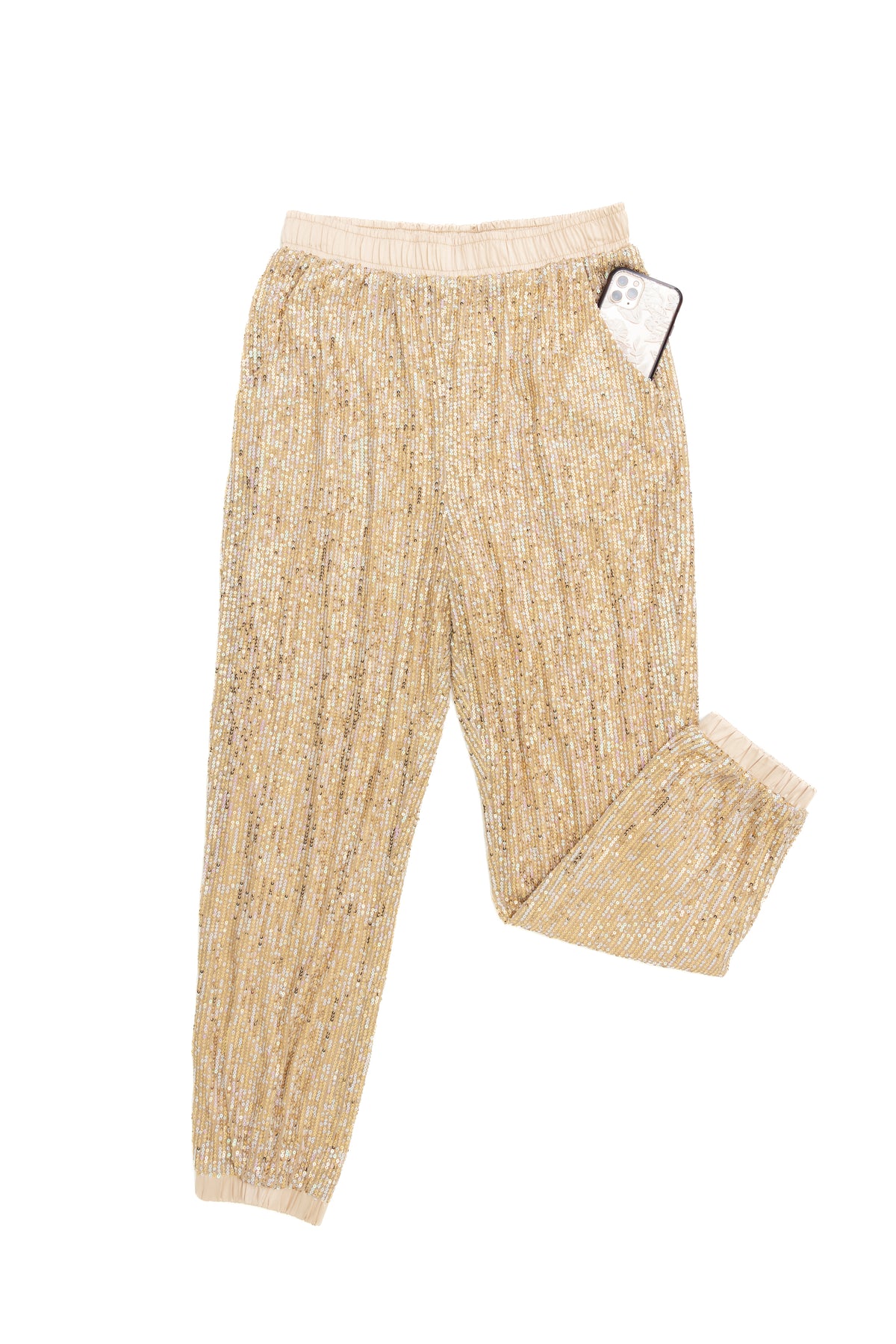 Gold Sequin Joggers by JCJ