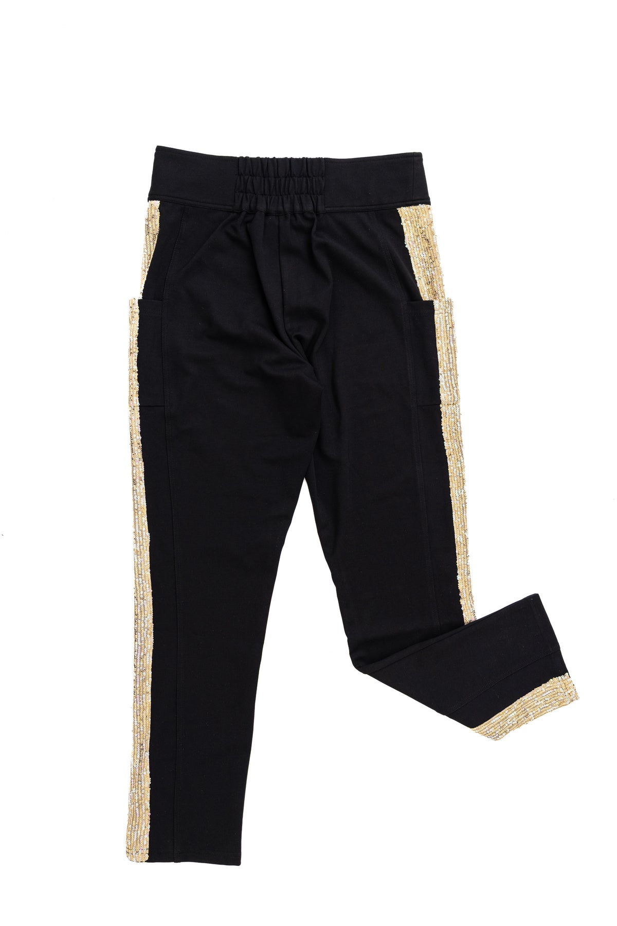 Gold Tuxedo Sequin Stripe Leggings