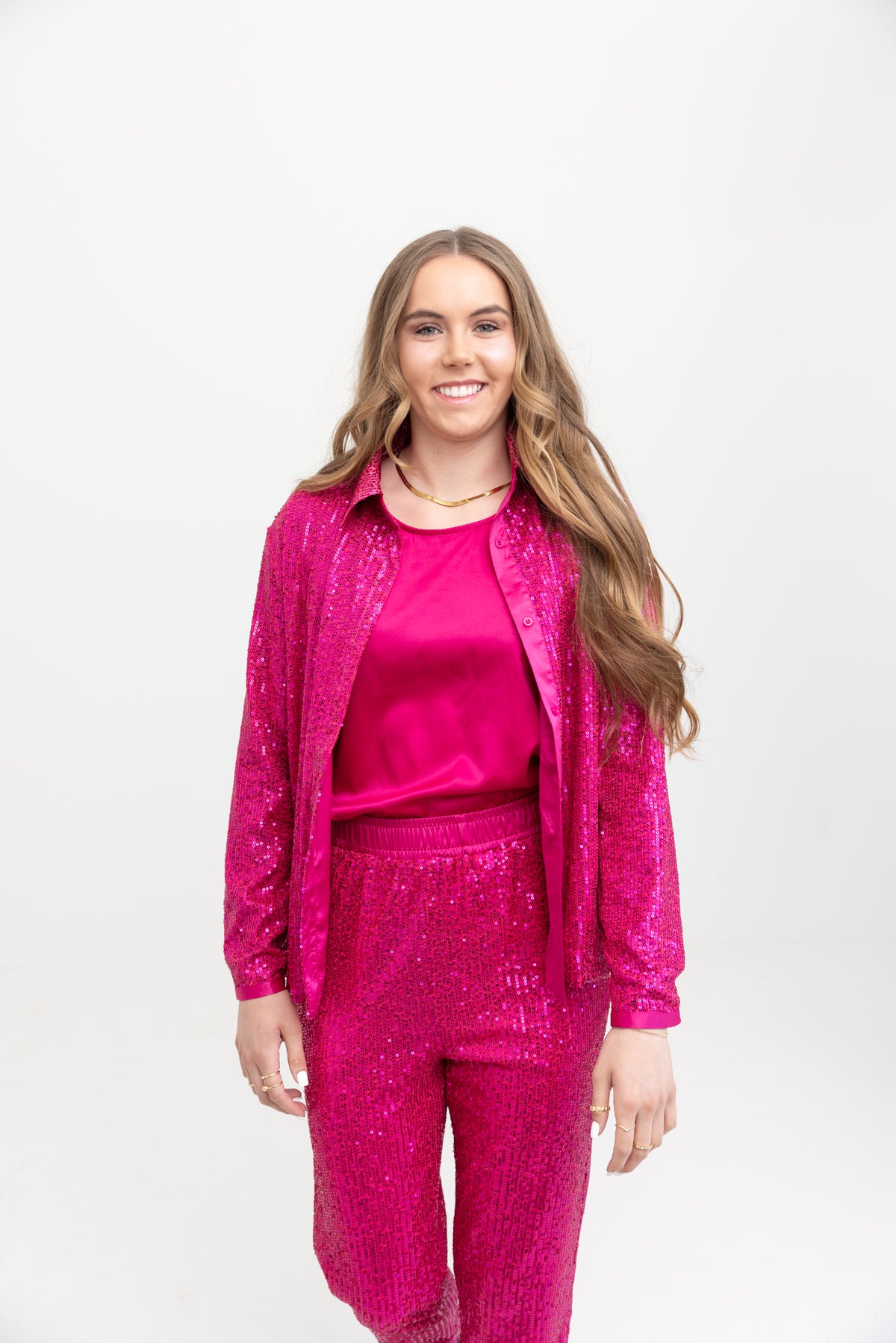 Fuchsia Sequin Shacket by JCJ