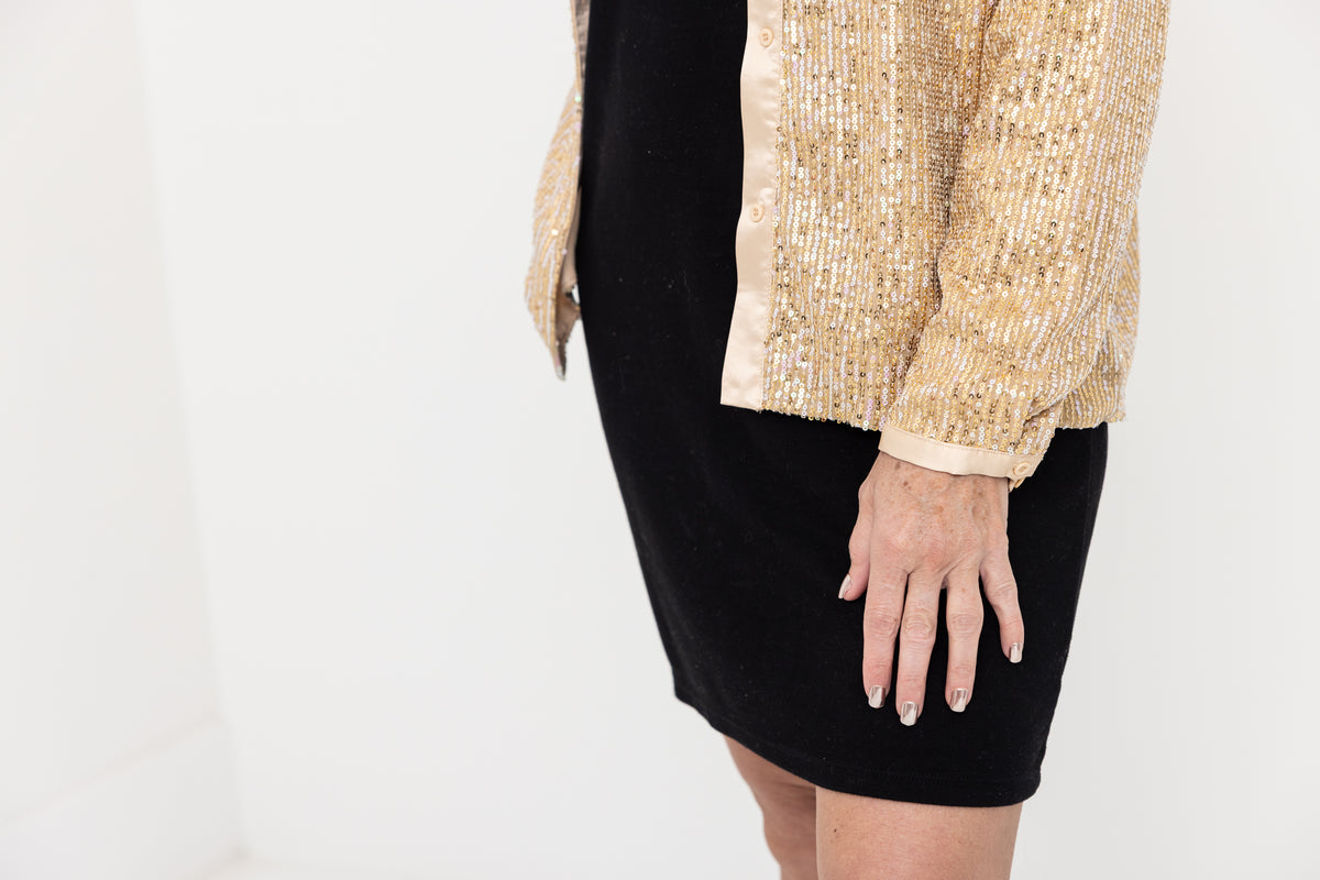 Gold Sequin Shacket by JCJ