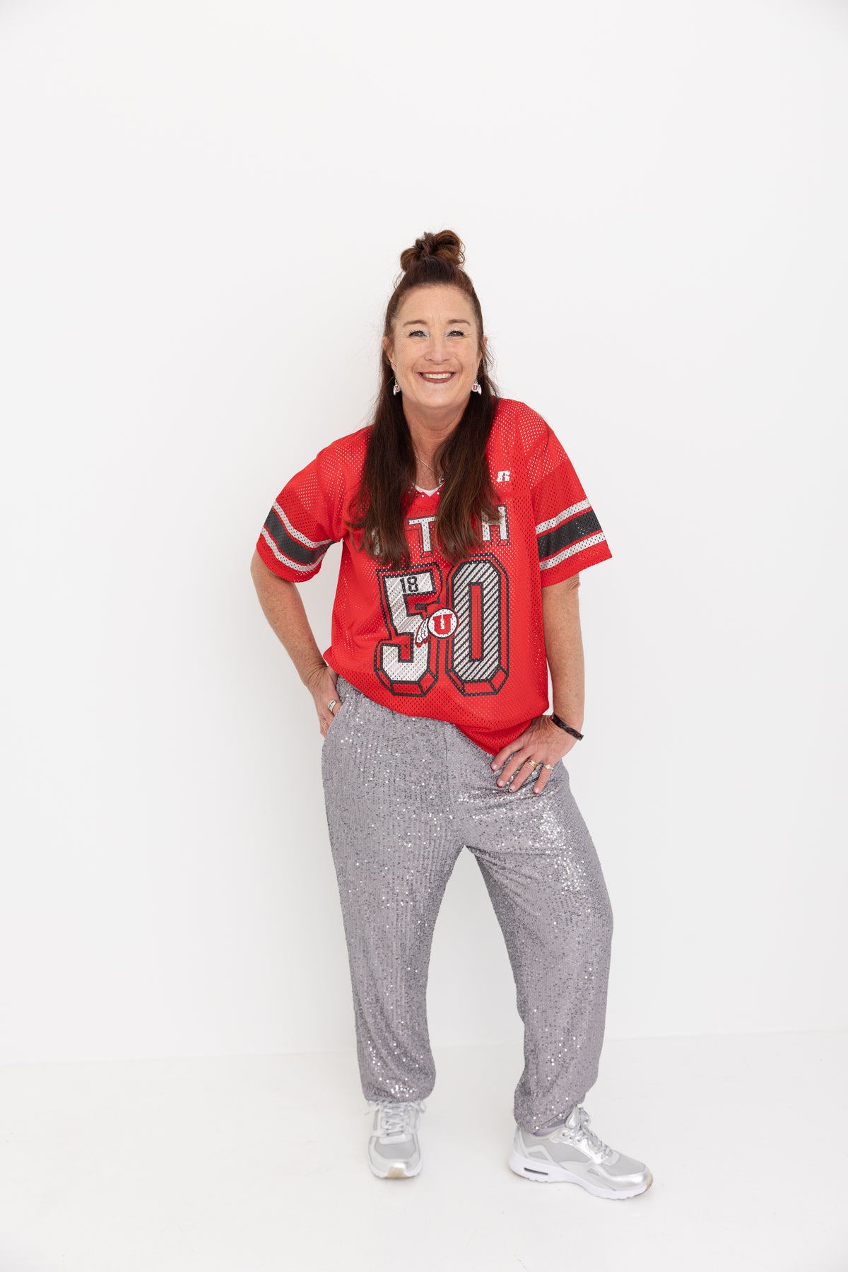 Silver Sequin Joggers by JCJ