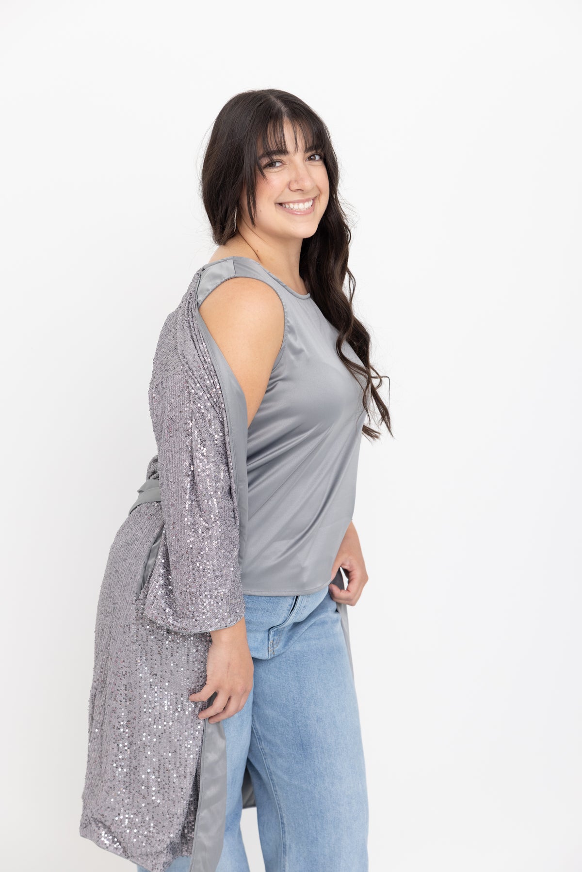 Silver Sequin Duster by JCJ