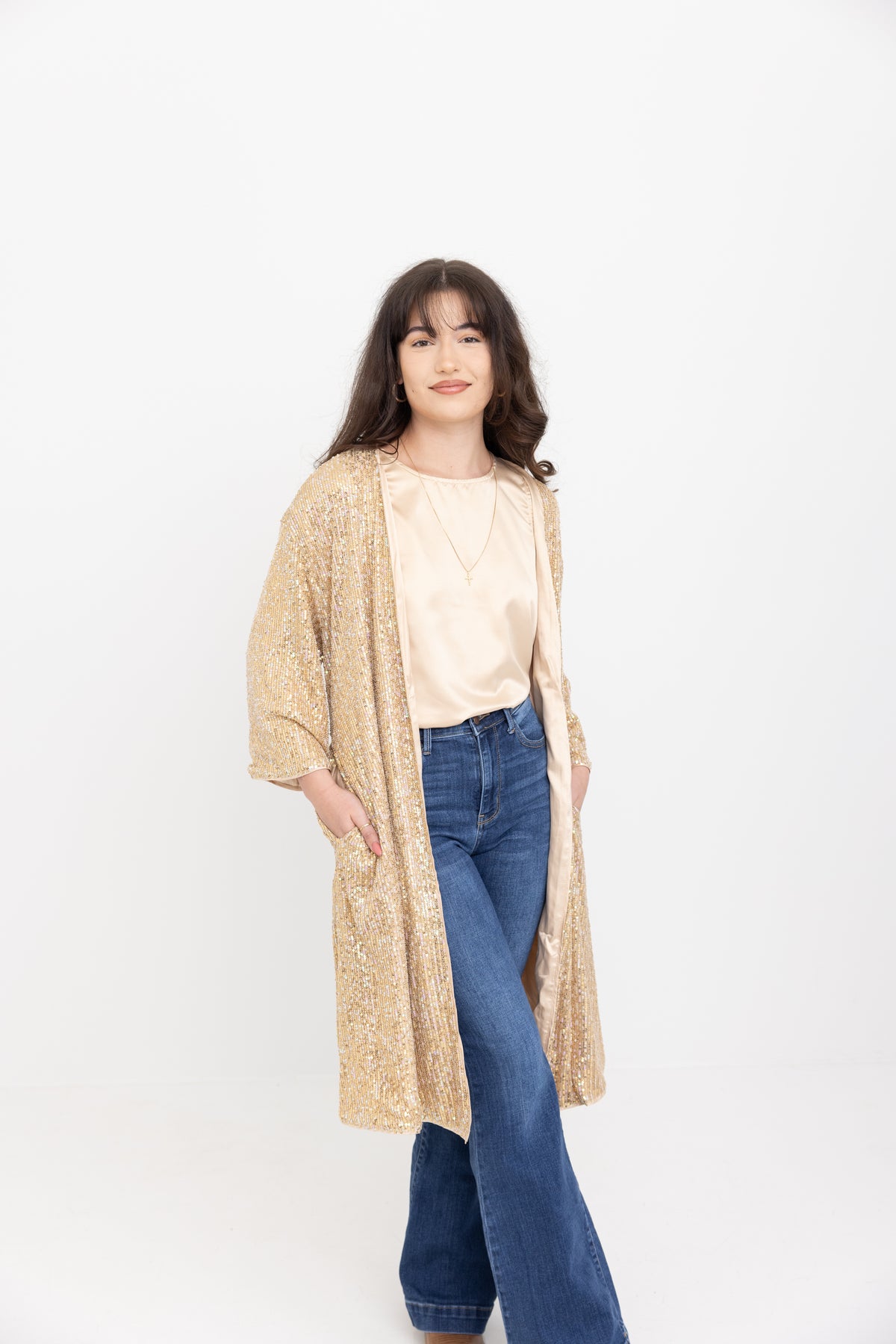 Gold Sequin Duster by JCJ