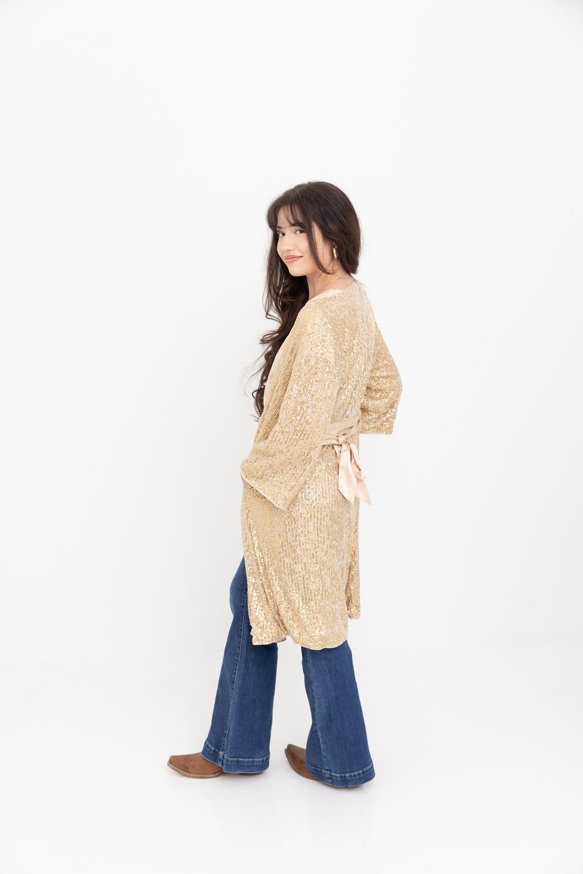 Gold Sequin Duster by JCJ