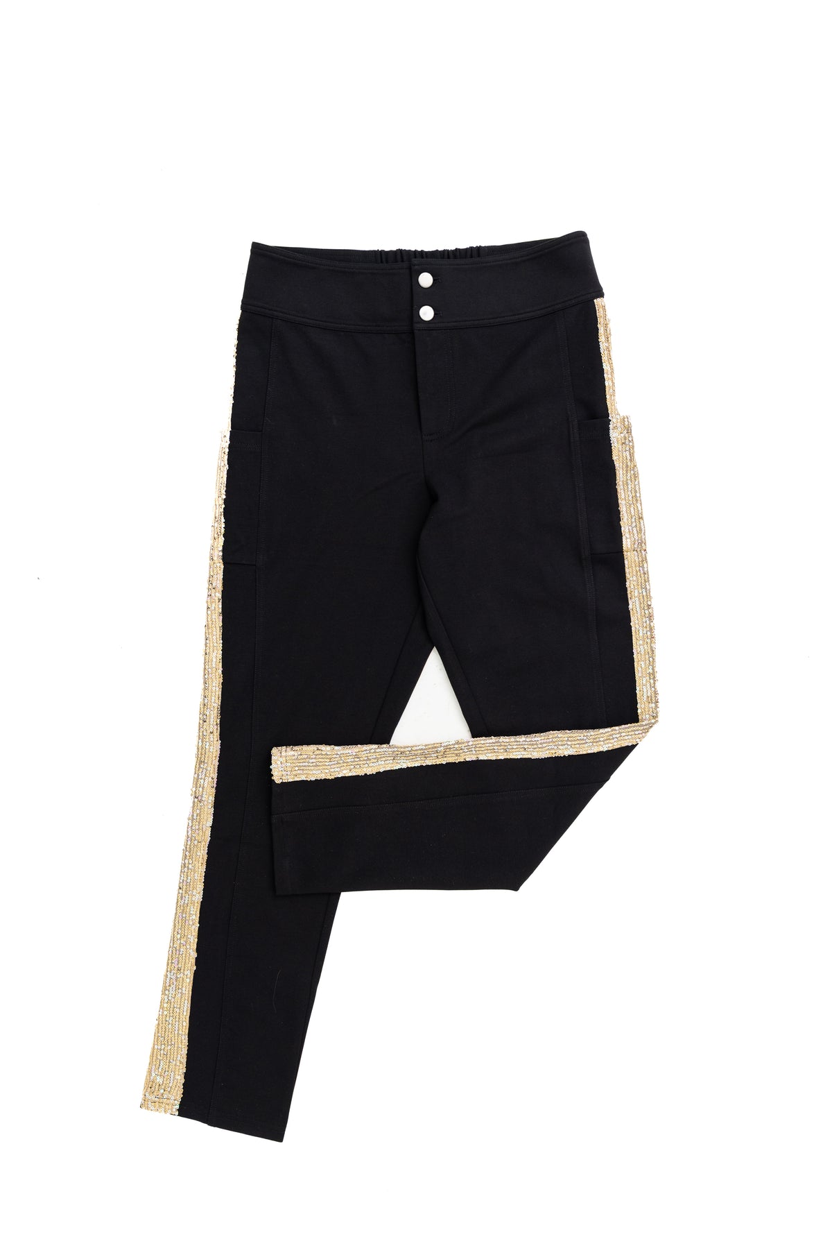 Gold Tuxedo Sequin Stripe Leggings