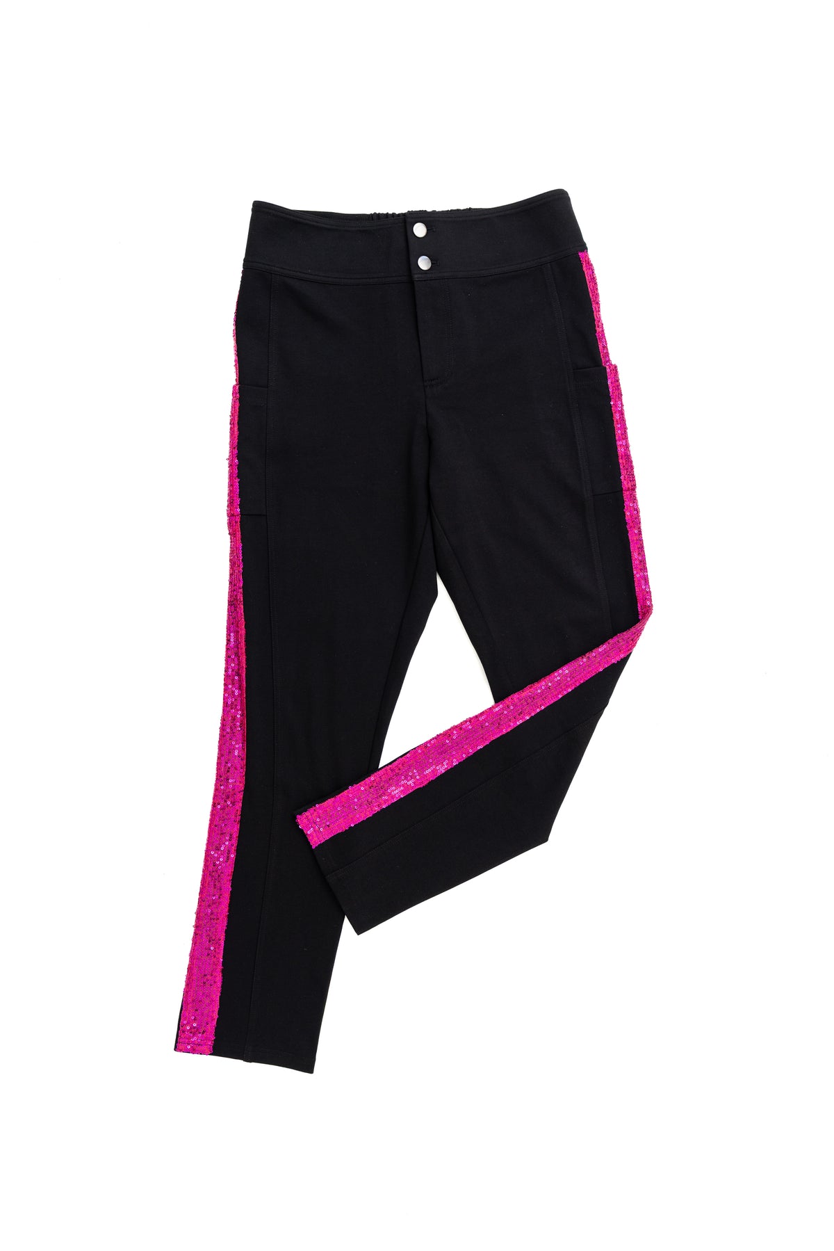 Fuchsia Tuxedo Sequin Stripe Leggings