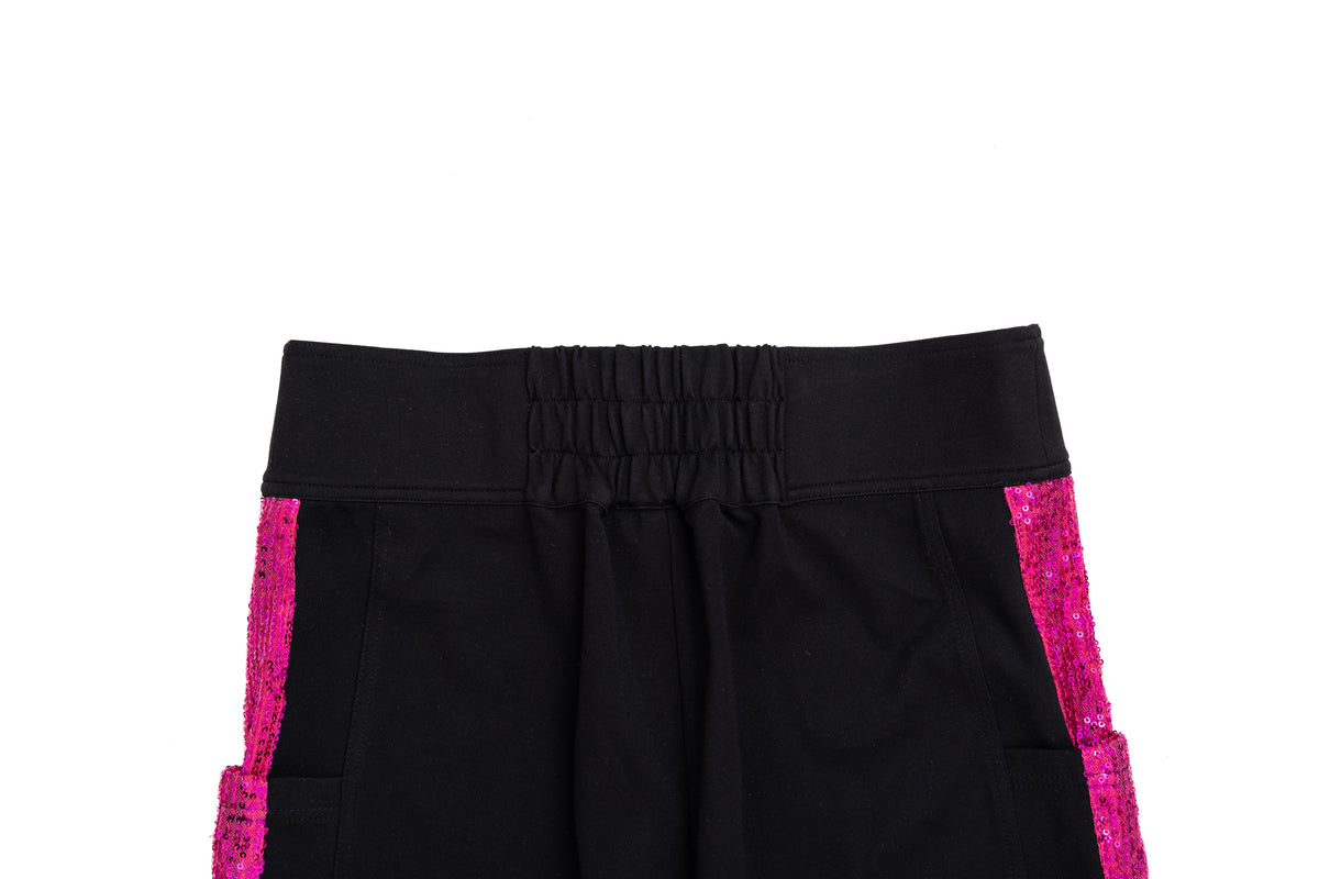 Fuchsia Tuxedo Sequin Stripe Leggings